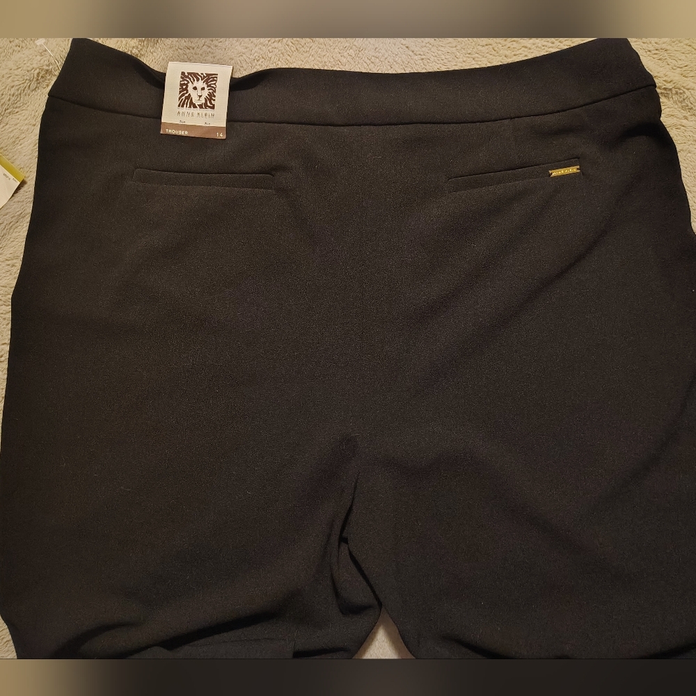 Anne Klein TAG Pants, Women Black Straight Leg, Zipper, Pockets,  Flat Front,14 - Picture 7 of 14